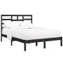 Black solid wood bed frame 140x190 cm by vidaXL, Beds and slatted bases - Ref: Foro24-3105779, Price: 160,01 €, Discount: %