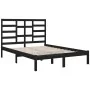 Black solid wood bed frame 140x190 cm by vidaXL, Beds and slatted bases - Ref: Foro24-3105779, Price: 160,01 €, Discount: %