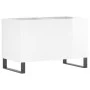 Mueble discos madera contrachapada blanco brillo 74,5x38x48 cm de vidaXL, Almacenamiento para CD y DVD - Ref: Foro24-831734, ...