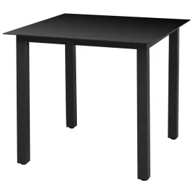Mesa de jardín de aluminio y vidrio negra 80x80x74 cm de vidaXL, Mesas de jardín - Ref: Foro24-42787, Precio: 139,59 €, Descu...