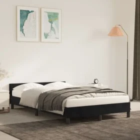 Bed frame with black velvet headboard 120x200 cm by vidaXL, Beds and slatted bases - Ref: Foro24-347563, Price: 115,00 €, Dis...