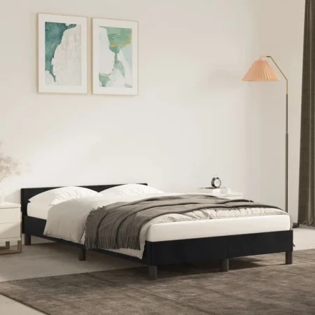 Bed frame with black velvet headboard 120x200 cm by vidaXL, Beds and slatted bases - Ref: Foro24-347563, Price: 115,00 €, Dis...