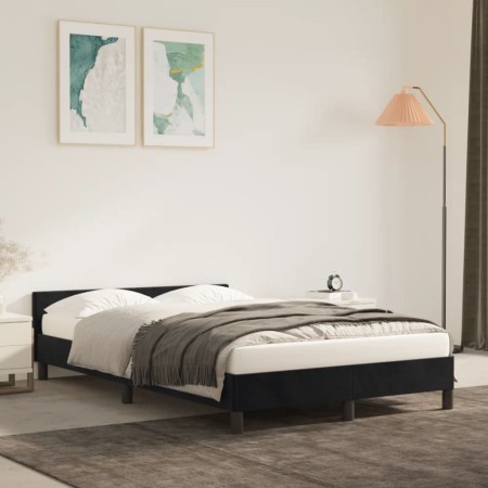 Estructura de cama con cabecero de terciopelo negro 120x200 cm de vidaXL, Camas y somieres - Ref: Foro24-347563, Precio: 117,...