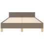Bed frame with headboard in taupe gray fabric 120x200 cm by vidaXL, Beds and slatted bases - Ref: Foro24-347403, Price: 118,2...