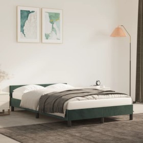 Dark green velvet bed frame with headboard 120x200 cm by vidaXL, Beds and slatted bases - Ref: Foro24-347564, Price: 116,10 €...