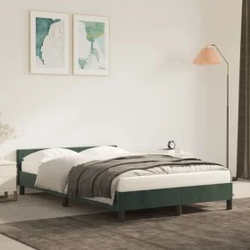 Dark green velvet bed frame with headboard 120x200 cm by vidaXL, Beds and slatted bases - Ref: Foro24-347564, Price: 114,32 €...