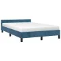 Dunkelblauer Samtbettrahmen mit Kopfteil 120 x 200 cm von vidaXL, Betten und Lattenroste - Ref: Foro24-347565, Preis: 119,80 ...