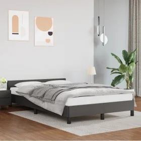 Bed frame with headboard gray synthetic leather 120x200cm by vidaXL, Beds and slatted bases - Ref: Foro24-347493, Price: 156,...