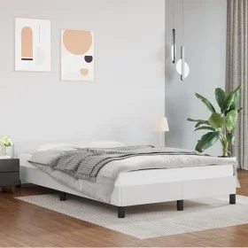 White synthetic leather headboard bed frame 120x200 cm by vidaXL, Beds and slatted bases - Ref: Foro24-347490, Price: 104,57 ...