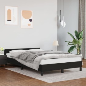 Bed frame with headboard black synthetic leather 120x200cm by vidaXL, Beds and slatted bases - Ref: Foro24-347489, Price: 132...