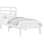 Solid white pine wood bed frame 90x200 cm by vidaXL, Beds and slatted bases - Ref: Foro24-3105781, Price: 96,86 €, Discount: %