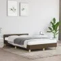 Dark brown fabric bed frame with headboard 120x200cm by vidaXL, Beds and slatted bases - Ref: Foro24-347402, Price: 102,57 €,...