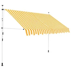 Manual retractable awning 250 cm orange and white striped by vidaXL, Awnings - Ref: Foro24-43233, Price: 79,30 €, Discount: %