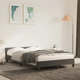 Dark gray velvet bed frame with headboard 120x200 cm by vidaXL, Beds and slatted bases - Ref: Foro24-347562, Price: 128,30 €,...