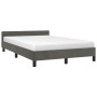 Estructura cama con cabecero terciopelo gris oscuro 120x200 cm