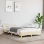 Bed frame with cream fabric headboard 120x200 cm by vidaXL, Beds and slatted bases - Ref: Foro24-347404, Price: 117,87 €, Dis...