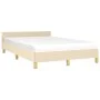 Bed frame with cream fabric headboard 120x200 cm by vidaXL, Beds and slatted bases - Ref: Foro24-347404, Price: 117,87 €, Dis...