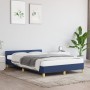 Bed frame with blue fabric headboard 120x200 cm by vidaXL, Beds and slatted bases - Ref: Foro24-347405, Price: 118,18 €, Disc...