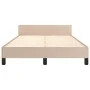 Cappuccino synthetic leather headboard bed frame 120x200cm by vidaXL, Beds and slatted bases - Ref: Foro24-347494, Price: 116...