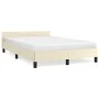 Bed frame with headboard cream synthetic leather 120x200cm by vidaXL, Beds and slatted bases - Ref: Foro24-347491, Price: 108...