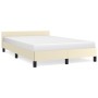 Estructura de cama con cabecero cuero sintético crema 120x200cm de vidaXL, Camas y somieres - Ref: Foro24-347491, Precio: 109...