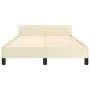 Bed frame with headboard cream synthetic leather 120x200cm by vidaXL, Beds and slatted bases - Ref: Foro24-347491, Price: 108...