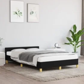 Bed frame with black fabric headboard 120x200 cm by vidaXL, Beds and slatted bases - Ref: Foro24-347401, Price: 130,62 €, Dis...