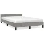 Light gray velvet bed frame with headboard 120x200cm by vidaXL, Beds and slatted bases - Ref: Foro24-347561, Price: 113,59 €,...