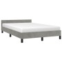 Light gray velvet bed frame with headboard 120x200cm by vidaXL, Beds and slatted bases - Ref: Foro24-347561, Price: 115,24 €,...
