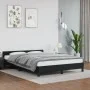 Bed frame with headboard black synthetic leather 140x190cm by vidaXL, Beds and slatted bases - Ref: Foro24-347495, Price: 113...