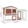Large brown and white wooden animal cage 145x45x84 cm by vidaXL, Cages and habitats for small animals - Ref: Foro24-170841, P...