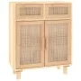 Aparador marrón madera pino maciza y ratán natural 60x30x75 cm de vidaXL, Aparadores - Ref: Foro24-345638, Precio: 141,38 €, ...