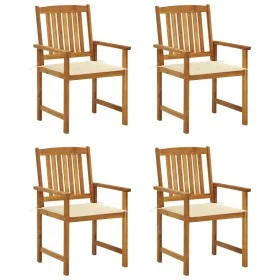 Garden chairs with cushions, 4 units, solid acacia wood. by vidaXL, Garden chairs - Ref: Foro24-3061172, Price: 317,64 €, Dis...