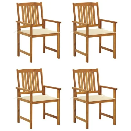 Garden chairs with cushions, 4 units, solid acacia wood. by vidaXL, Garden chairs - Ref: Foro24-3061172, Price: 315,17 €, Dis...