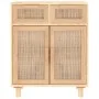 Aparador marrón madera pino maciza y ratán natural 60x30x75 cm de vidaXL, Aparadores - Ref: Foro24-345638, Precio: 141,38 €, ...