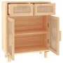 Aparador marrón madera pino maciza y ratán natural 60x30x75 cm de vidaXL, Aparadores - Ref: Foro24-345638, Precio: 141,38 €, ...