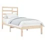 Solid wood bed frame 100x200 cm by vidaXL, Beds and slatted bases - Ref: Foro24-3105785, Price: 86,24 €, Discount: %