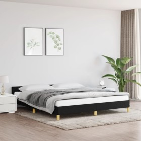 Estructura de cama con cabecero de tela negro 160x200 cm de vidaXL, Camas y somieres - Ref: Foro24-347425, Precio: 142,53 €, ...