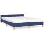 Bed frame with blue fabric headboard 140x190 cm by vidaXL, Beds and slatted bases - Ref: Foro24-347413, Price: 142,02 €, Disc...