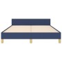 Bed frame with blue fabric headboard 140x190 cm by vidaXL, Beds and slatted bases - Ref: Foro24-347413, Price: 142,02 €, Disc...