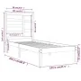 Solid wood bed frame 100x200 cm by vidaXL, Beds and slatted bases - Ref: Foro24-3105785, Price: 86,24 €, Discount: %