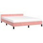 Estructura de cama con cabecero de terciopelo rosa 140x190 cm de vidaXL, Camas y somieres - Ref: Foro24-347572, Precio: 117,6...