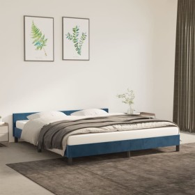 Estructura cama con cabecero terciopelo azul oscuro 160x200 cm de vidaXL, Camas y somieres - Ref: Foro24-347583, Precio: 132,...