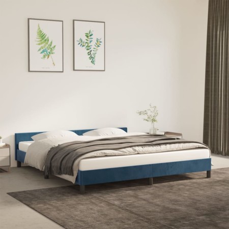 Estructura cama con cabecero terciopelo azul oscuro 160x200 cm de vidaXL, Camas y somieres - Ref: Foro24-347583, Precio: 125,...