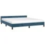 Dunkelblauer Samtbettrahmen mit Kopfteil 160x200 cm von vidaXL, Betten und Lattenroste - Ref: Foro24-347583, Preis: 129,91 €,...
