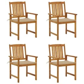 Garden chairs with cushions 4 units solid acacia wood by vidaXL, Garden chairs - Ref: Foro24-3061174, Price: 317,53 €, Discou...