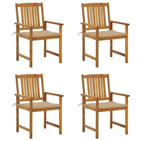 Garden chairs with cushions 4 units solid acacia wood by vidaXL, Garden chairs - Ref: Foro24-3061174, Price: 315,66 €, Discou...