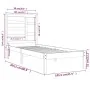 Solid white pine wood bed frame 100x200 cm by vidaXL, Beds and slatted bases - Ref: Foro24-3105786, Price: 97,37 €, Discount: %