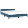 Dunkelblauer Samtbettrahmen mit Kopfteil 140x190 cm von vidaXL, Betten und Lattenroste - Ref: Foro24-347571, Preis: 115,03 €,...