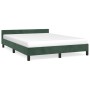 Estructura cama con cabecero terciopelo verde oscuro 140x190 cm